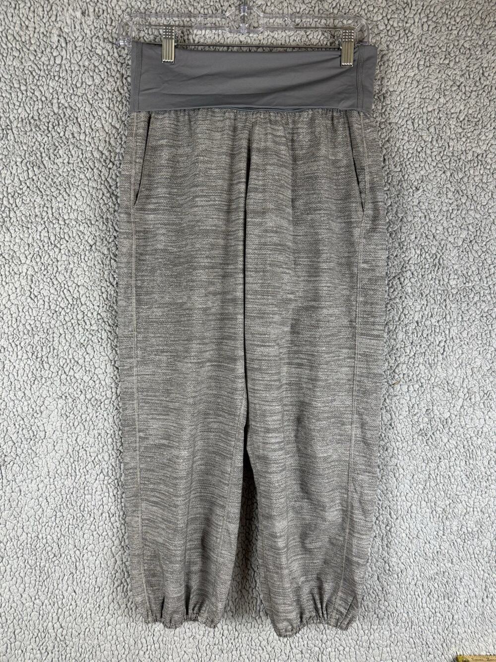 Lululemon Women's 4 Gray Post Power Crop Foldover Waist Yoga Lounge